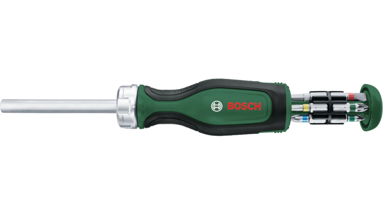 Bosch Bit Ratchet Screwdriver + 12 Bits