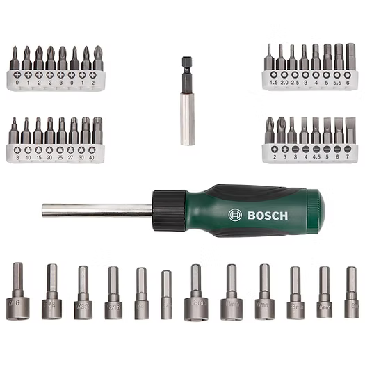 Bosch Screwdriver Bit Set 46 Pieces | 2607019504 | Multi-Bit & Ratchet Screwdriver Set