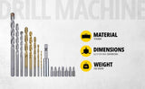 Stanley, Stanley STA7221-XJ, Stanley Drilling Set, Stanley Screwdriving Set, 16Pcs Drill Bit Set, Mixed Drill Bit Set, Titanium Drill Bit Set, HSS Drill Bits, Masonry Drill Bit Set, 