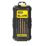 Stanley, Stanley STA7221-XJ, Stanley Drilling Set, Stanley Screwdriving Set, 16Pcs Drill Bit Set, Mixed Drill Bit Set, Titanium Drill Bit Set, HSS Drill Bits, Masonry Drill Bit Set