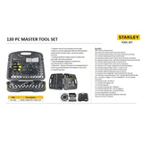 STANLEY 91-931 120-Piece Master Tool Set with Sockets Ratchets Wrenches and Screwdrivers for Automotive Workshop Repair