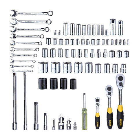 STANLEY 91-931 120-Piece Master Tool Set with Sockets Ratchets Wrenches and Screwdrivers for Automotive Workshop Repair
