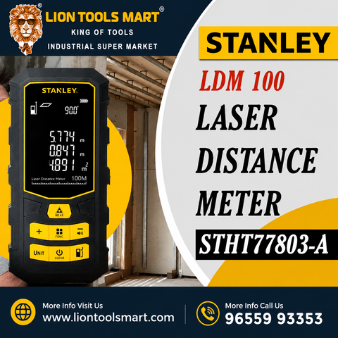 STANLEY LDM 100 Laser Distance Meter (STHT77803-A) - 100m Range