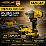 Stanley, Stanley Impact Wrench, Stanley SBW920M2K, 20V Impact Wrench, Brushless Impact Wrench, 370Nm Impact Wrench, Cordless Impact Wrench, Impact Wrench Kit, Battery Impact Wrench, Power Wrench, Automotive Tools, Mechanic Tools, Workshop Tools, Cordless Power Tool, Professional Impact Wrench