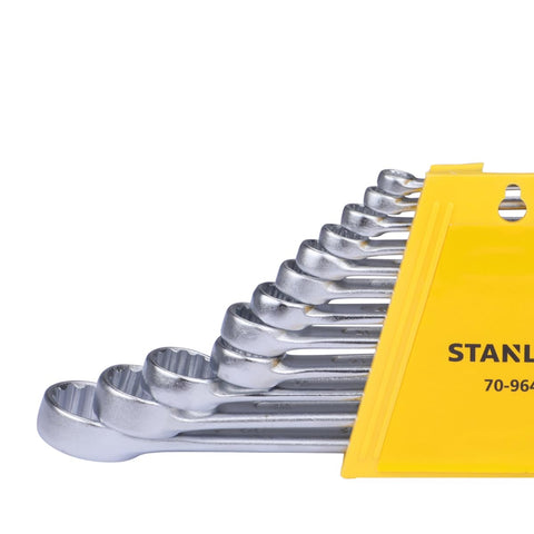 STANLEY 70-964E 12-Piece 6mm–22mm Chrome Vanadium Combination Spanner Set for Automotive and Workshop Repair