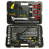 STANLEY 99-059 132-Piece Metric & A/F Tool Kit with Sockets Ratchets Wrenches and Screwdrivers for Automotive Workshop Repair