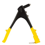 Stanley STHT-69646 medium-duty hand riveter with 3 interchangeable nozzles for steel and aluminium rivets, sheet metal and fabrication