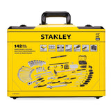 STANLEY STMT98109-1 142-Piece Maintenance Tool Set with Aluminium Case Sockets Ratchets Wrenches and Screwdrivers