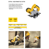 STANLEY STSP125 5 Inch 1320W 125mm Tile Cutter with 41mm Cutting Depth for Professional Tile Cutting