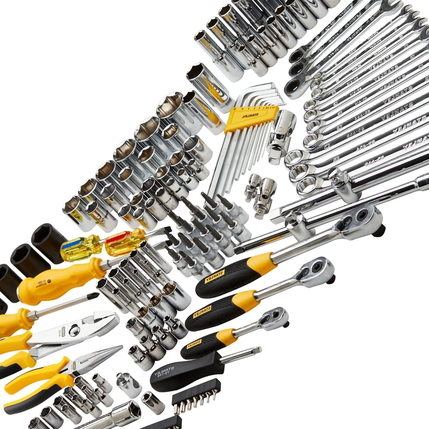 STANLEY R99-150LA 150-Piece Racing Mechanic Tool Set with Sockets Ratchets Wrenches and Screwdrivers for Automotive Repair