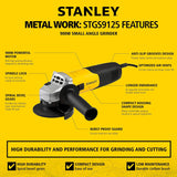 STANLEY STGS9125 125mm angle grinder for metal cutting and grinding