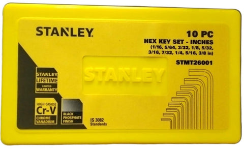 Stanley STMT26001, Stanley Hex Key Set, Stanley Allen Key Set, 10Pcs Inch Hex Key Set, SAE Hex Key Set, Imperial Allen Key Set, Chrome Vanadium Hex Keys, Allen Wrench Set, Hex Key Box Set, Mechanical Hand Tools, Automotive Repair Tools, Bicycle Repair Tools, Industrial Maintenance Tools, Workshop Tools, Furniture Assembly Tools, Engineering Hand Tools, Professional Hex Key Set, SAE Allen Wrench Set, Stanley Professional Tools, Lion Tools Mart