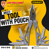 Stanley 12-in-1 Multi-Tool with Nylon Pouch (Model 1-84-519) | Stainless Steel Folding Multi-Function Tool