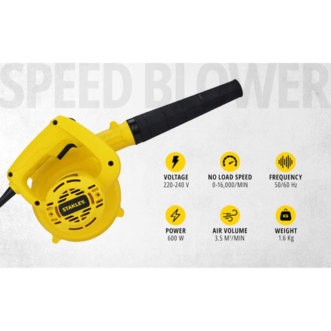Stanley, Stanley STPT600, STPT600 Blower, Stanley Blower, 600W Blower, 600W Electric Blower, Variable Speed Blower, Electric Air Blower, Power Blower, Dust Blower, Industrial Blower, Workshop Blower, Construction Blower, Suction Blower, Blower Vacuum, Blower Machine, Dust Cleaning Blower, Sawdust Blower, Machinery Cleaning Blower, Garage Blower, House Cleaning Blower, Professional Blower, Corded Blower, Stanley Power Tools, Industrial Cleaning Tools