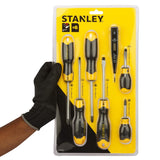 Stanley, Stanley STHT92002-8, Stanley Screwdriver Set, 6Pcs Screwdriver Set, Cushion Grip Screwdriver Set, Chrome Vanadium Screwdriver, Magnetic Screwdriver Set, Voltage Tester Included, Phillips Screwdriver, Slotted Screwdriver, Parallel Screwdriver, Electrical Screwdriver Set, Mechanic Screwdriver Set, Workshop Hand Tools, Automotive Repair Tools, Professional Screwdriver Set, Stanley Hand Tools, Lion Tools Mart