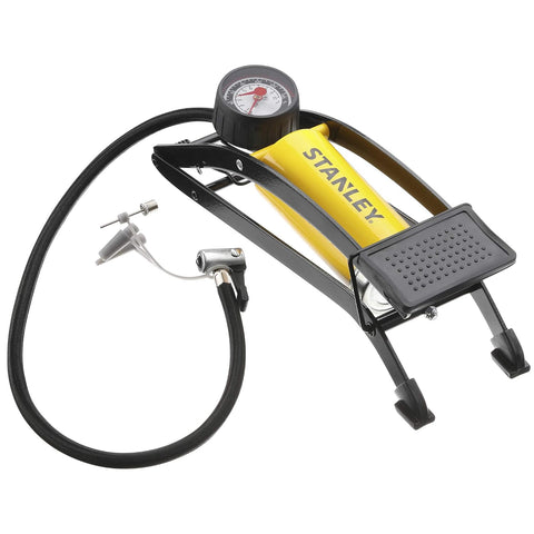 Stanley, Stanley Foot Pump, Stanley STHT80894-1, Manual Foot Pump, Tyre Inflator, Car Tyre Pump, Bike Tyre Pump, Bicycle Air Pump, High Pressure Foot Pump, Foot Operated Air Pump, Analogue Pressure Gauge, Vehicle Tyre Inflator, Sports Ball Pump, Inflatable Pump, Garage Tools, Automotive Accessories, Emergency Tyre Pump, Workshop Equipment, Stanley Automotive Tools, Lion Tools Mart