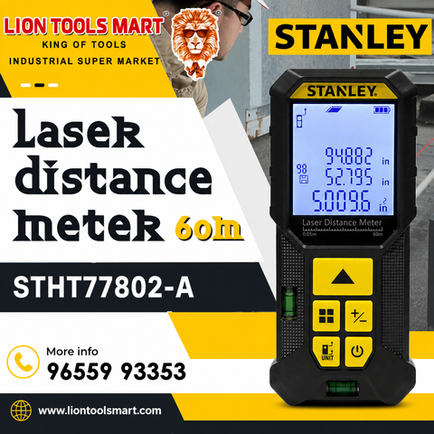 Stanley Laser Distance Meter - 60m / 200ft Range - STHT77802-A