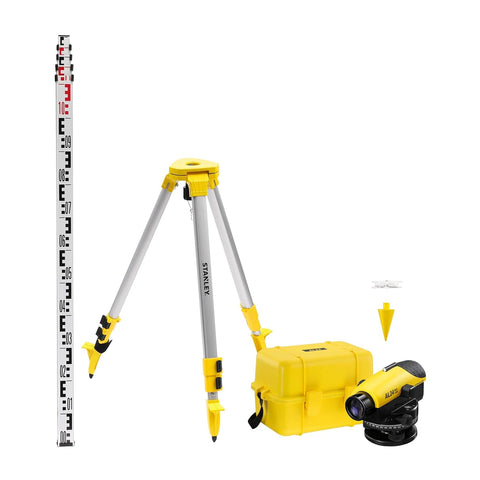 Stanley, Stanley AL24G, Stanley 1-77-159N, Optical Level, Automatic Optical Level, Surveying Instrument, Optical Level Set, Site Pack Set, Survey Level, Construction Level, Civil Engineering Tools, Land Survey Equipment, Leveling Instrument, Construction Survey Tool, Aluminum Tripod, Measuring Staff, Foundation Leveling, Road Construction Tools, Survey Equipment, Engineering Instruments, Stanley Measuring Tools, Lion Tools Mart memcite