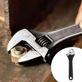 Stanley STMT74894-8 8 Inch (200mm) Adjustable Wrench with forged Chrome Vanadium steel, black phosphate finish, laser-etched jaw scale, and built-in tension spring. Ideal for plumbing, automotive repair, workshops, and industrial maintenance.
