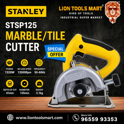 Stanley STSP125 Marble/Tile Cutter | 1320W, 125mm | Heavy Duty & Professional Use
