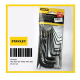 Stanley STMT69213-8 10 Pcs Metric Chrome Vanadium Hex Key Allen Wrench Ring Set with Black Phosphate Finish for Automotive Workshop and DIY