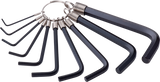 Stanley STMT69213-8 10 Pcs Metric Chrome Vanadium Hex Key Allen Wrench Ring Set with Black Phosphate Finish for Automotive Workshop and DIY