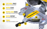 Stanley SM16 10 inch 1650W compound mitre saw with 254mm blade and LED shadow cut line for carpentry furniture and construction