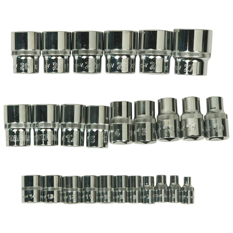 STANLEY STMT81243 110-Piece Multi-Tool Set with 1/4 and 1/2 Inch Sockets and Ratchets for Automotive and Workshop Repair