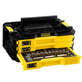 STANLEY FATMAX FMMT98107-1 126-Piece 3-Drawer Tool Box with Sockets Ratchets Wrenches and Screwdrivers for Automotive Workshop Repair