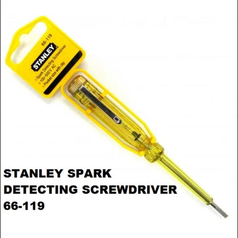 Stanley 66-119 135mm spark testing screwdriver electrical voltage tester for wiring inspection maintenance and workshop applications