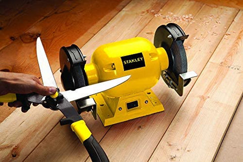 Stanley, Stanley STGB3715, 1/2HP Bench Grinder, 373W Bench Grinder, 6Inch Bench Grinder, 152mm Bench Grinder, Bench Grinding Machine, Double Wheel Grinder, Metal Grinding Machine, Tool Sharpening Machine, Deburring Machine, Grinding Machine, Workshop Grinder, Metalworking Grinder, Bench Grinder Machine, Sharpening Grinder, Drill Bit Sharpening Machine, Blade Sharpening Machine, Metal Sharpening Tool, Rust Removal Grinder, Surface Grinding Tool, Wire Brush Grinder, Buffing Machine, Workshop Power Tool, Stati