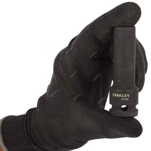 Stanley 1/2 inch drive deep impact socket Cr-Mo 6 point for automotive and heavy-duty fastening