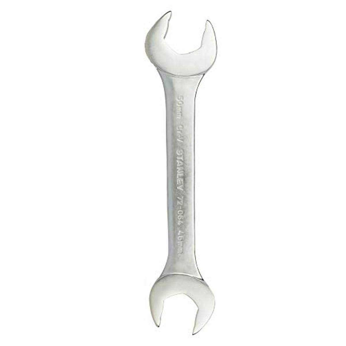 Stanley 72-064 46×50mm Chrome Vanadium Jumbo double open end spanner with Maxi-Drive anti-slip jaws for heavy machinery and industrial maintenance