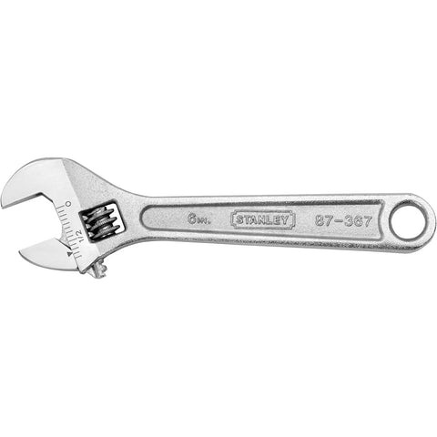 Stanley 87-367 6 Inch 150mm Forged Chrome Vanadium Adjustable Wrench with Chrome Plated Finish for Automotive and Plumbing