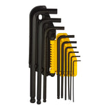 Stanley 69-256 9-piece S2 alloy steel long arm ball-end metric hex key set for automotive machinery bicycle and workshop applications