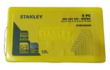 Stanley STMT26000 9-piece metric hex key set with Chrome Vanadium steel Allen keys for automotive, bicycle, machinery and furniture maintenance