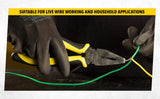 Stanley 70-482 8 inch combination plier with bi-material handle and serrated jaws for electrical automotive and workshop maintenance