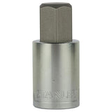 Stanley 1/2 inch drive hexagonal bit socket made from Chrome Vanadium steel for automotive, industrial, garage and mechanical maintenance applications