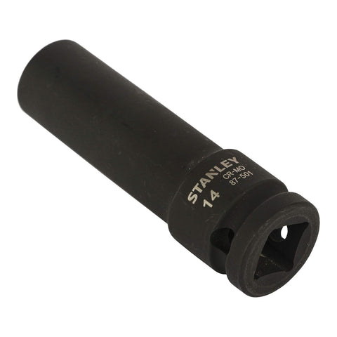 Stanley, Stanley Deep Impact Socket, Stanley 1/2 Inch Drive Socket, Deep Impact Socket, Impact Socket, 1/2 Inch Socket, 6 Point Impact Socket, Chrome Molybdenum Socket, Cr-Mo Socket, Black Impact Socket, Automotive Socket, Garage Tools, Workshop Tools, Heavy Duty Socket, Mechanic Socket, Industrial Socket, Stanley Hand Tools, Lion Tools Mart, STMT87501-8B | 14mm, STMT87504-8B | 17mm, STMT87506-8B | 19mm, STMT87507-8B | 21mm