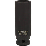 Stanley 1/2 inch drive deep impact socket Cr-Mo 6 point for automotive and heavy-duty fastening