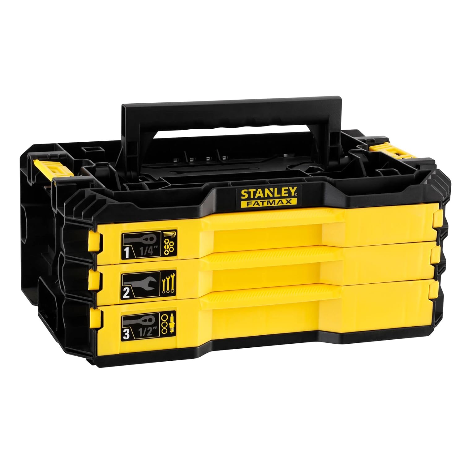 STANLEY FATMAX FMMT98107-1 126-Piece 3-Drawer Tool Box with Sockets Ratchets Wrenches and Screwdrivers for Automotive Workshop Repair