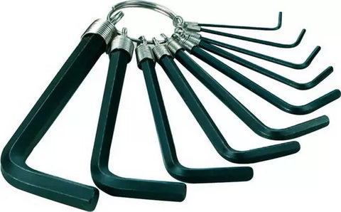 Stanley STMT69213-8 10 Pcs Metric Chrome Vanadium Hex Key Allen Wrench Ring Set with Black Phosphate Finish for Automotive Workshop and DIY