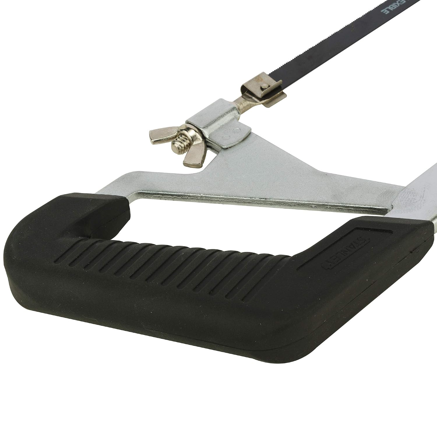 Stanley 15-265-23 Heavy-Duty Rubber Grip Adjustable Hacksaw for 8 10 and 12 Inch Blades Metal Pipe and Workshop Cutting