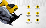 Stanley SC16 1600W 190mm circular saw 5500 RPM for timber cutting, carpentry, furniture, construction and professional woodworking applications
