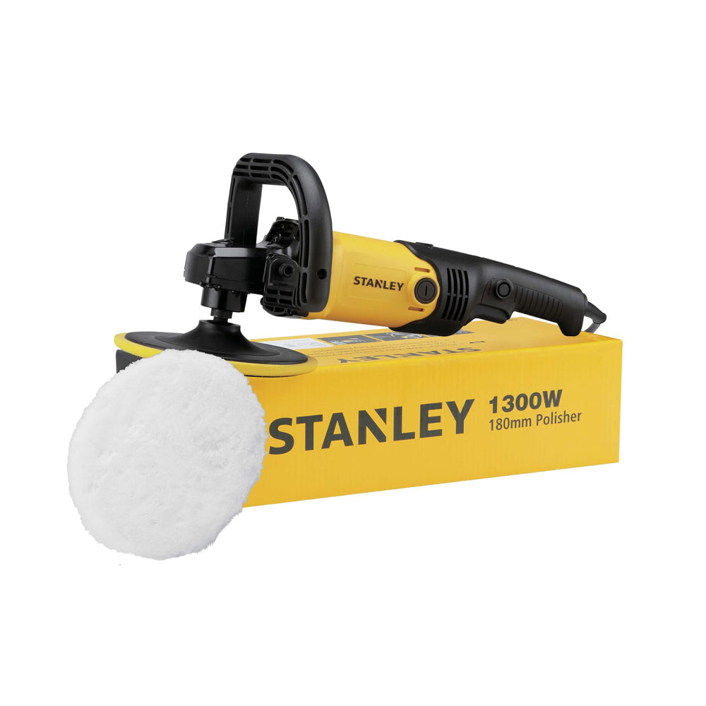 Stanley SP137 1300W 180mm variable speed polisher for car detailing, paint finishing, metal polishing and workshop surface restoration