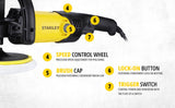 Stanley SP137 1300W 180mm variable speed polisher for car detailing, paint finishing, metal polishing and workshop surface restoration
