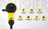 Stanley SP137 1300W 180mm variable speed polisher for car detailing, paint finishing, metal polishing and workshop surface restoration