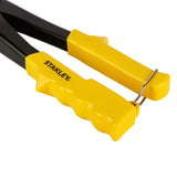 Stanley STHT-69646 medium-duty hand riveter with 3 interchangeable nozzles for steel and aluminium rivets, sheet metal and fabrication