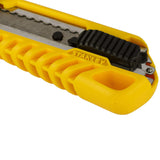 Stanley STHT10276-812 18mm snap-off utility knife with Quick Point blade for construction packaging and workshop cutting