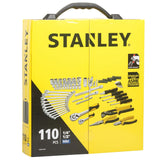 STANLEY STMT81243 110-Piece Multi-Tool Set with 1/4 and 1/2 Inch Sockets and Ratchets for Automotive and Workshop Repair